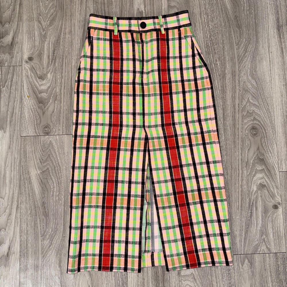 Zara midi plaid skirt